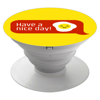 Have a nice day Emoji, Phone Holders Stand  White Hand-held Mobile Phone Holder