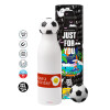 Soccer Metal mug thermos, double wall, 550ml