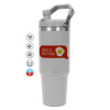 ΓΚΡΙ χρώματος Θερμός Ανοξείδωτο 890ml (30oz) με χερούλι