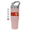 ΡΟΖ χρώματος Θερμός Ανοξείδωτο 890ml (30oz) με χερούλι