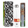 Easter candle, metallic white thermos bottle (500ml) & aromatic flat candle (30cm) (GRAY)