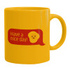 Ceramic coffee mug yellow, 330ml