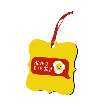 Have a nice day Emoji, Christmas ornament polygon wooden 7.5cm