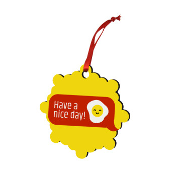 Have a nice day Emoji, Christmas ornament snowflake wooden 7.5cm