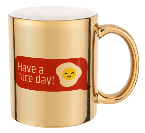 Have a nice day Emoji — Mug ceramic, gold mirror, 330ml