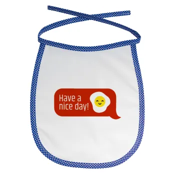 Have a nice day Emoji, Σαλιάρα μωρού αλέκιαστη με κορδόνι Μπλε