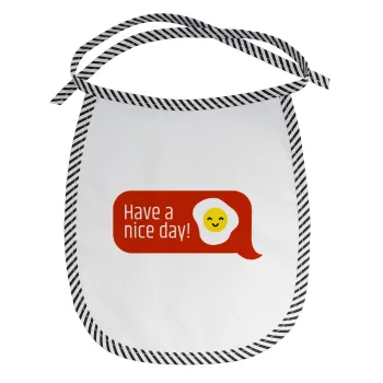 Have a nice day Emoji, Σαλιάρα μωρού αλέκιαστη με κορδόνι Μαύρη