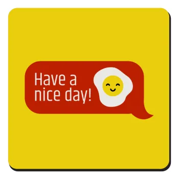 Have a nice day Emoji, Τετράγωνο μαγνητάκι ξύλινο 9x9cm