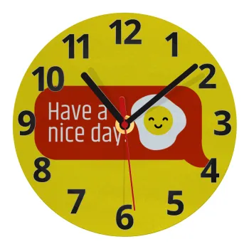 Have a nice day Emoji, Ρολόι τοίχου γυάλινο (20cm)