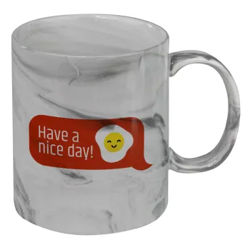 Have a nice day Emoji, Mug ceramic marble style, 330ml