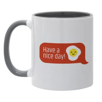Have a nice day Emoji, Κούπα χρωματιστή γκρι, κεραμική, 330ml