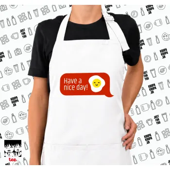 Have a nice day Emoji, Ποδιά μακριά Σεφ ολόσωμη με τσέπες white (ΕΝΗΛΙΚΩΝ)