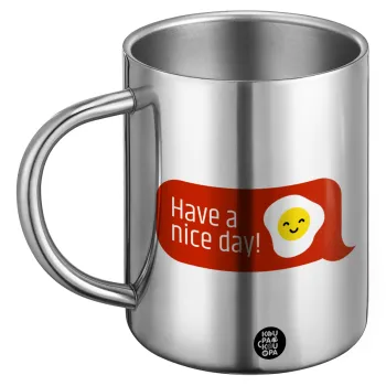 Have a nice day Emoji, Ανοξείδωτη Μεταλλική Κούπα 450ml - Διπλού Τοιχώματος