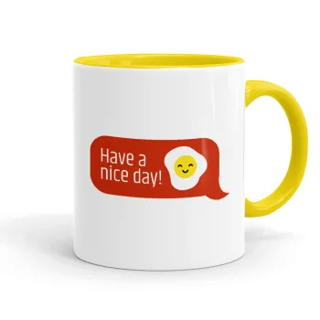 Have a nice day Emoji, Mug colored yellow, ceramic, 330ml