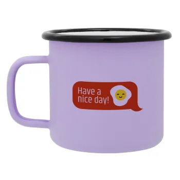 Have a nice day Emoji, Κούπα Μεταλλική εμαγιέ ΜΑΤ Light Pastel Purple 360ml