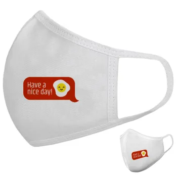 Have a nice day Emoji, Μάσκα υφασμάτινη υψηλής άνεσης παιδική (Δώρο πλαστική θήκη)