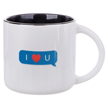 I Love You text message, Κούπα κεραμική 400ml Λευκή/Μαύρη