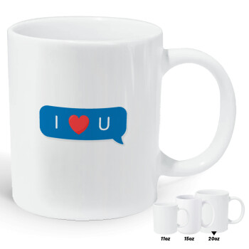 I Love You text message, Κούπα Giga, κεραμική, 590ml