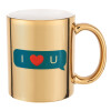 Mug ceramic, gold mirror, 330ml
