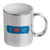 Mug ceramic, silver mirror, 330ml