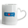 Mug heart handle, ceramic, 330ml