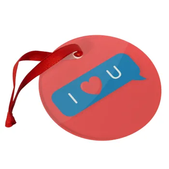 I Love You text message, Christmas ornament glass 9cm