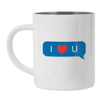 I Love You text message, Mug Stainless steel double wall 300ml