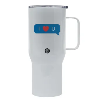 I Love You text message, Mega Stainless steel Tumbler with lid, double wall 750L