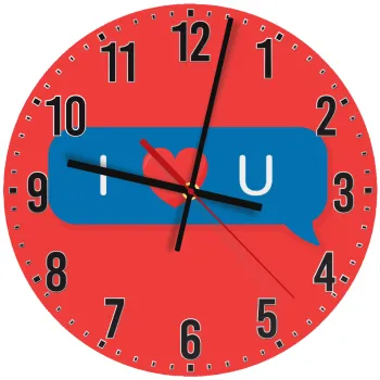 I Love You text message, Ρολόι τοίχου ξύλινο (30cm)