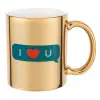 Mug ceramic, gold mirror, 330ml
