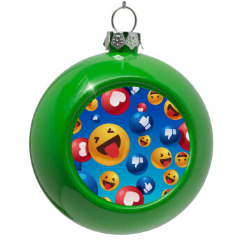 3D Emoji Collection, Green Christmas tree ornament bauble 8cm