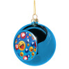 Blue Christmas tree ball ornament 8cm