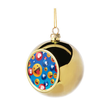 3D Emoji Collection, Χριστουγεννιάτικη μπάλα δένδρου Χρυσή 8cm