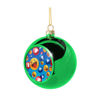 3D Emoji Collection, Χριστουγεννιάτικη μπάλα δένδρου Πράσινη 8cm