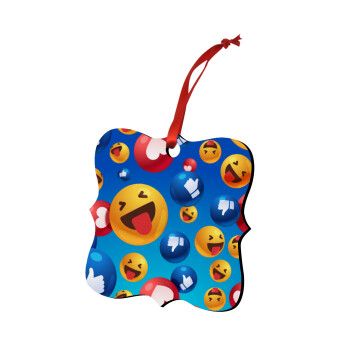 3D Emoji Collection, Christmas ornament polygon wooden 7.5cm