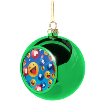 3D Emoji Collection, Green Christmas tree ornament ball 8cm