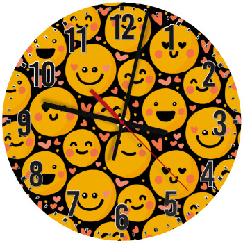 Emojis Love, Ρολόι τοίχου ξύλινο (30cm)