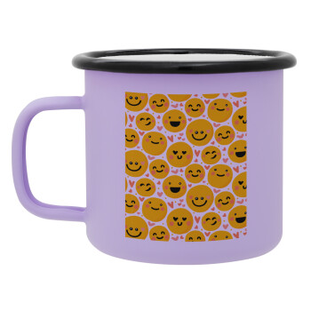 Emojis Love, Κούπα Μεταλλική εμαγιέ ΜΑΤ Light Pastel Purple 360ml