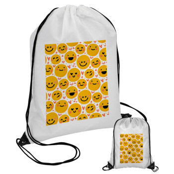 Emojis Love, Τσάντα πουγκί με μαύρα κορδόνια (1 τεμάχιο)