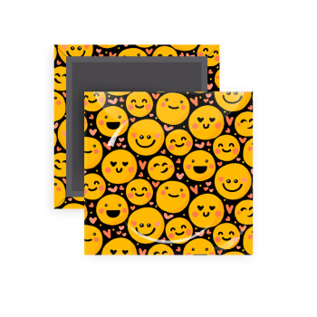 Emojis Love, Μαγνητάκι ψυγείου τετράγωνο διάστασης 5x5cm
