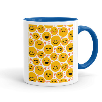 Emojis Love, Mug colored blue, ceramic, 330ml