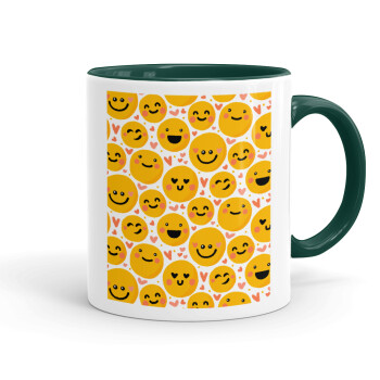 Emojis Love, Mug colored green, ceramic, 330ml