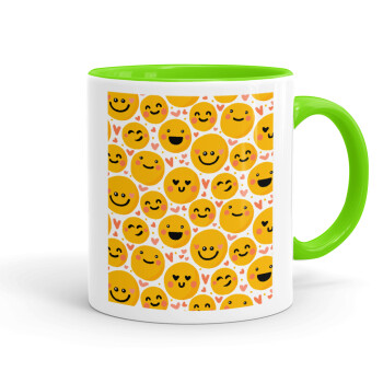 Emojis Love, Mug colored light green, ceramic, 330ml