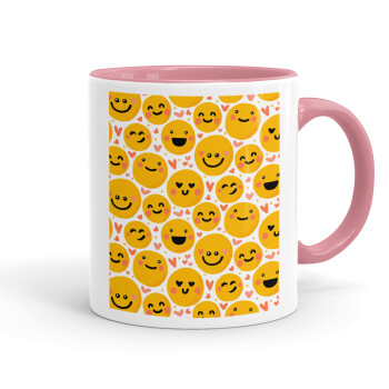 Emojis Love, Mug colored pink, ceramic, 330ml