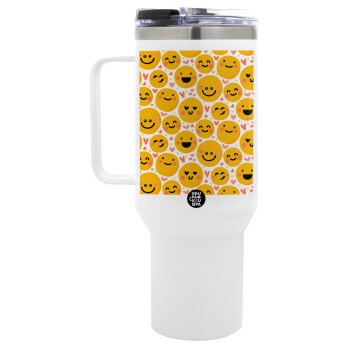 Emojis Love, Mega Stainless steel Tumbler with lid, double wall 1,2L