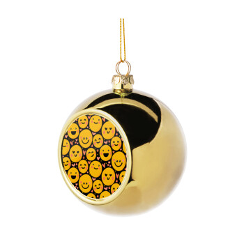 Emojis Love, Χριστουγεννιάτικη μπάλα δένδρου Χρυσή 8cm
