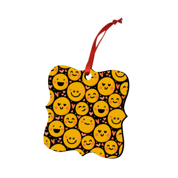 Emojis Love, Χριστουγεννιάτικο στολίδι polygon ξύλινο 7.5cm