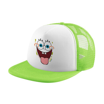 Μπομπ Σφουγγαράκης χαμόγελο, Καπέλο Soft Trucker με Δίχτυ Πράσινο/Λευκό