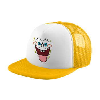 SpongeBob SquarePants smile, Καπέλο Soft Trucker με Δίχτυ Κίτρινο/White 