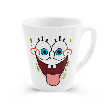 SpongeBob SquarePants smile, Κούπα κωνική Latte Λευκή, κεραμική, 300ml